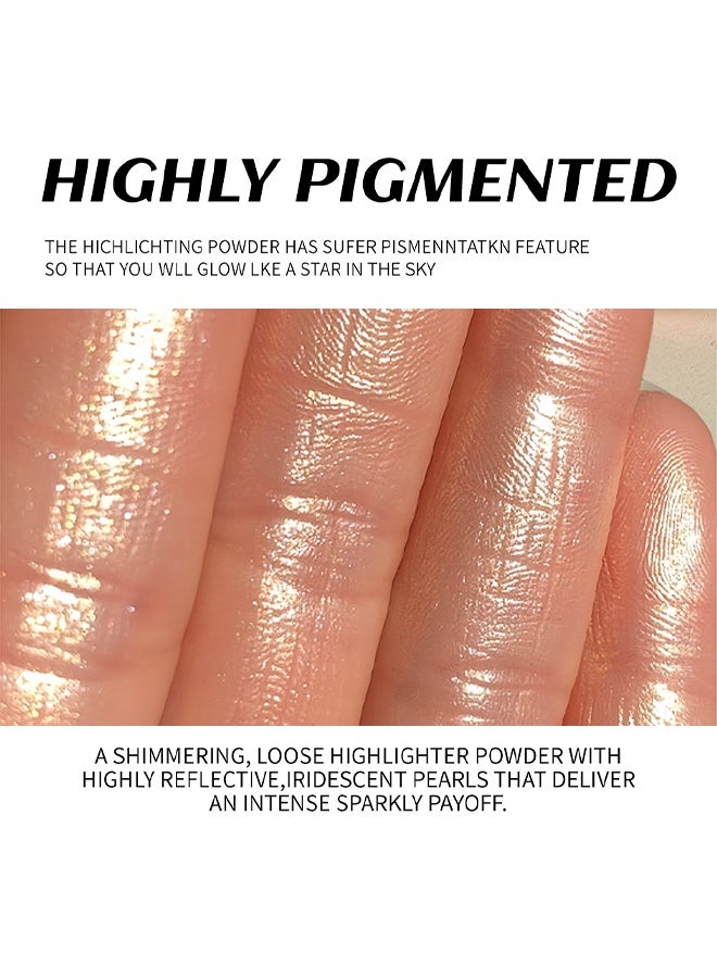 يونج فيجن هايلايتر ، لوحة بودرة هايلايتر مخبوزة ، ظلال لؤلؤية شفافة لامعة لمكياج هايلايتر للوجه ، بودرة أحمر الخدود الأرجواني / الوردي عالية الصبغة #04 - Image 5