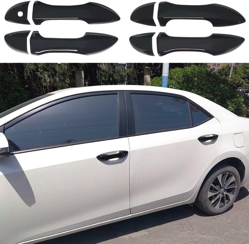 AOKIO Glossy Black Exterior Door Handle Cover Trim for Toyota Corolla Accessories 2014 2015 2016 2017 2018 Without Smart Keyhole Natural material - Image 1