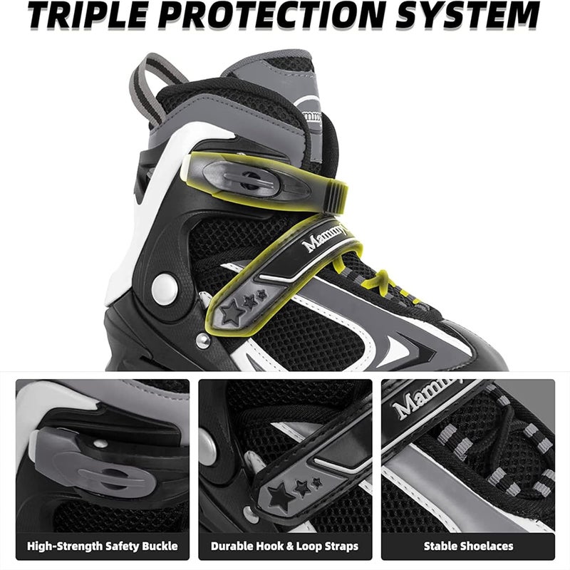 MammyGol Adjustable Inline Skates for Kids with Light Up Wheels - Size 5-8 - Image 2