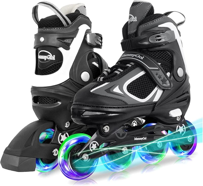 MammyGol Adjustable Inline Skates for Kids with Light Up Wheels - Size 5-8 - Image 1