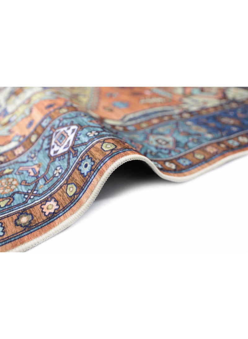 Alkaffary Jehan Premium Rugs with Elegant Designs and High Quality 2.00X3.00 Red-blue - Image 3