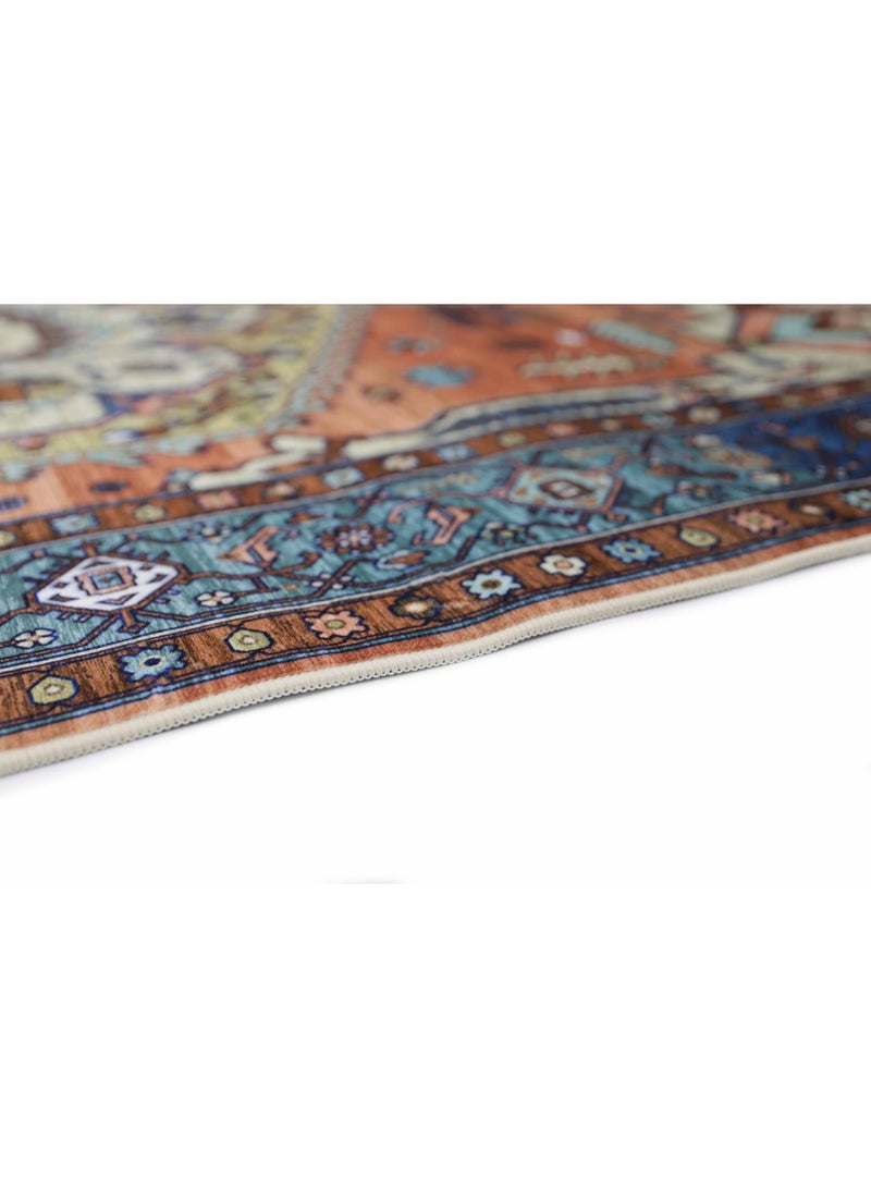 Alkaffary Jehan Premium Rugs with Elegant Designs and High Quality 2.00X3.00 Red-blue - Image 4