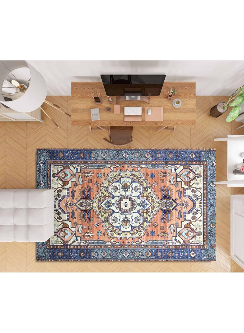 Alkaffary Jehan Premium Rugs with Elegant Designs and High Quality 2.00X3.00 Red-blue - Image 1