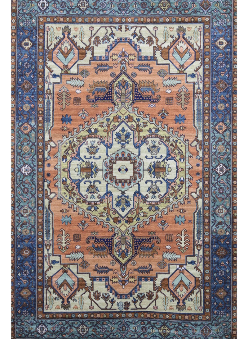 Alkaffary Jehan Premium Rugs with Elegant Designs and High Quality 2.00X3.00 Red-blue - Image 2