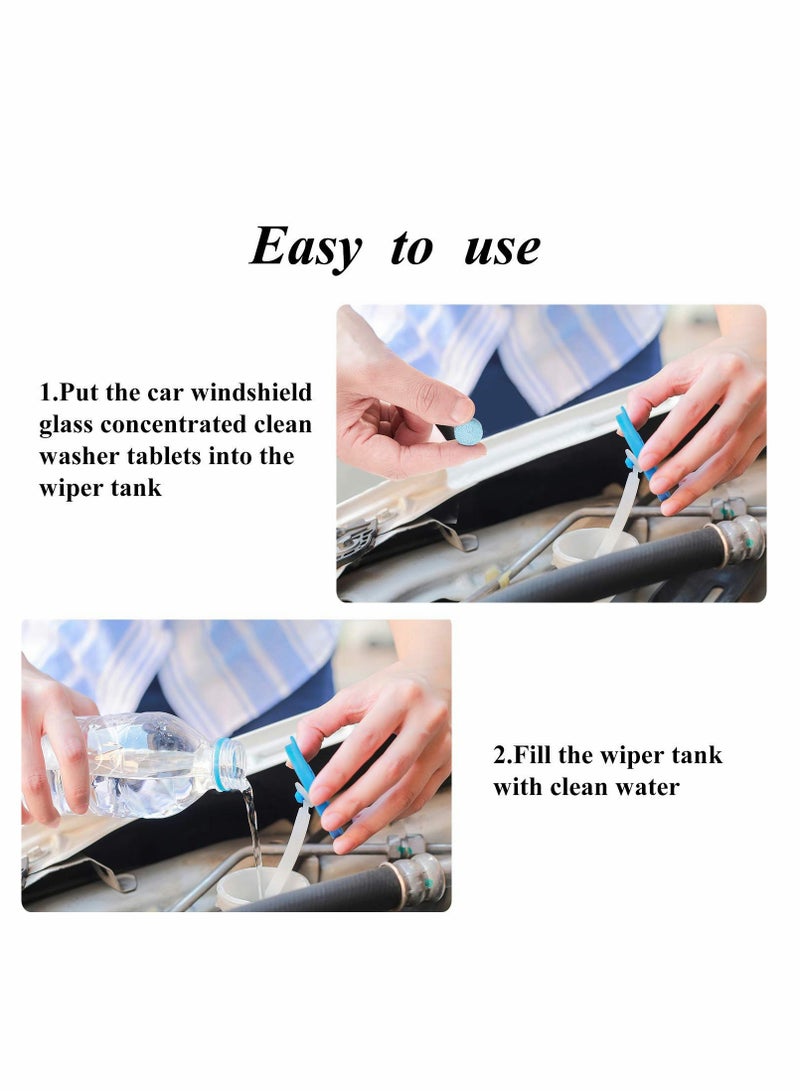SYOSI 100 Pieces Car Windshield Glass Concentrated Washer Tablets Solid Car Effervescent Tablets Glass Solid Wiper Cleaning Tablets for Car Kitchen Window  - Image 2