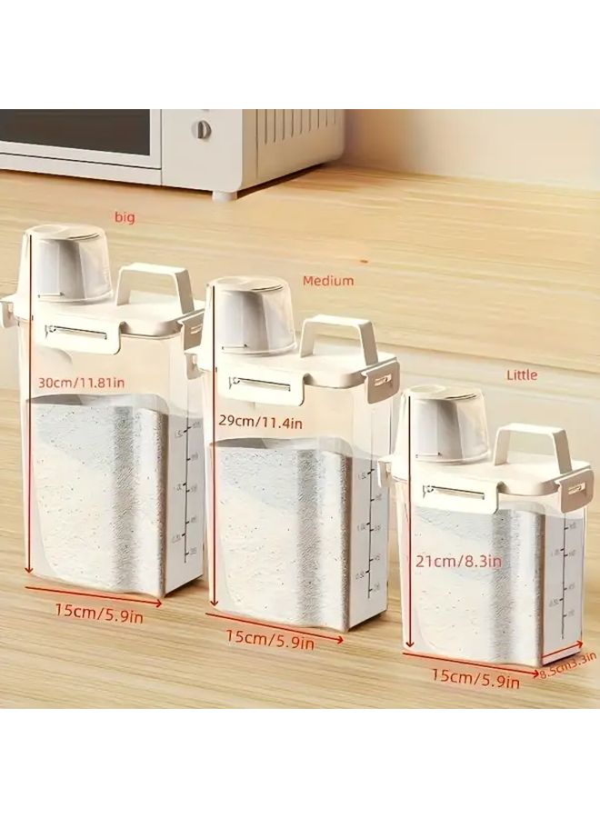 Translucent White Medium Laundry Detergent Dispenser With Measuring Cup Under Cabinet Organizer - Image 3