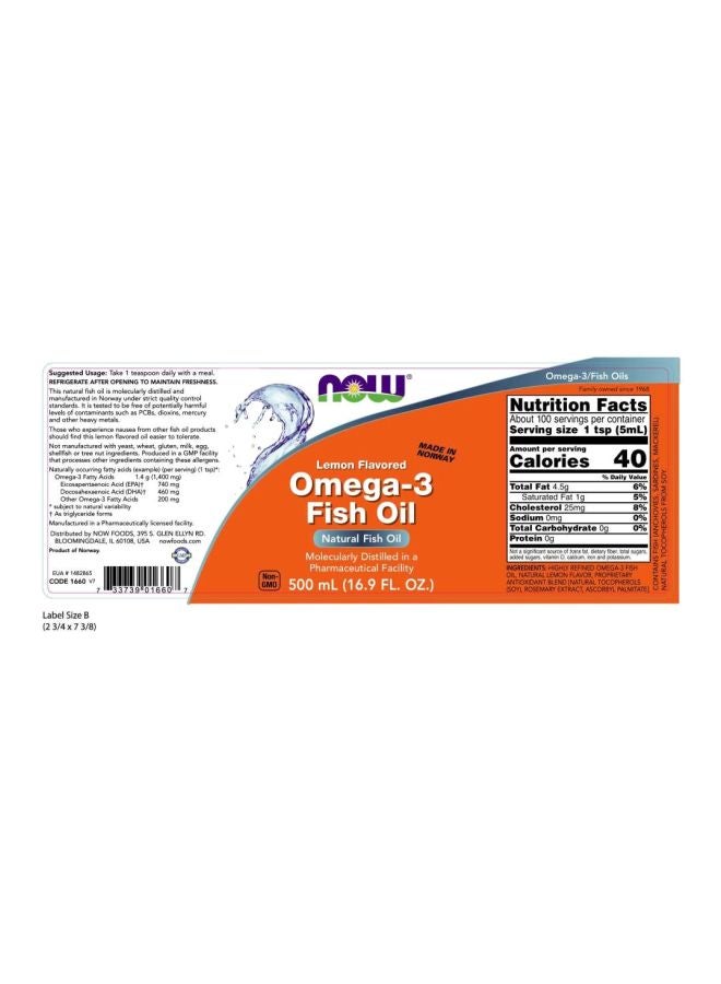 Now Foods Lemon Flavored Omega3 Fish Oil - Image 3