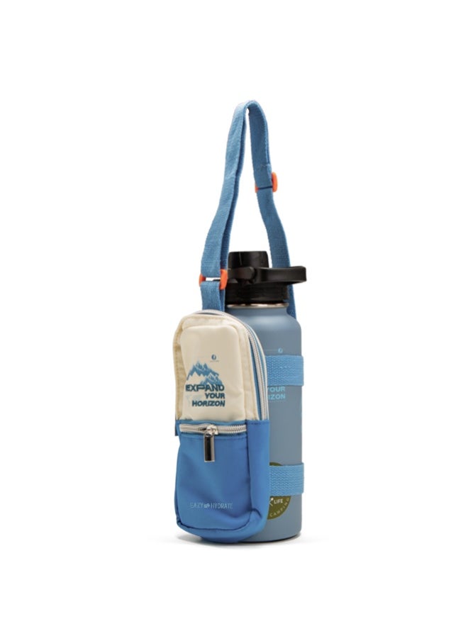 Eazy Kids Eazy Kids - Water Bottle Explorer w/ Travel Sling Bag, 950ml Blue  - Image 1