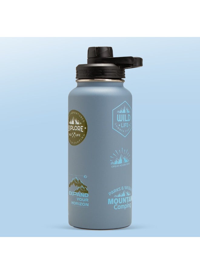 Eazy Kids Eazy Kids - Water Bottle Explorer w/ Travel Sling Bag, 950ml Blue  - Image 4