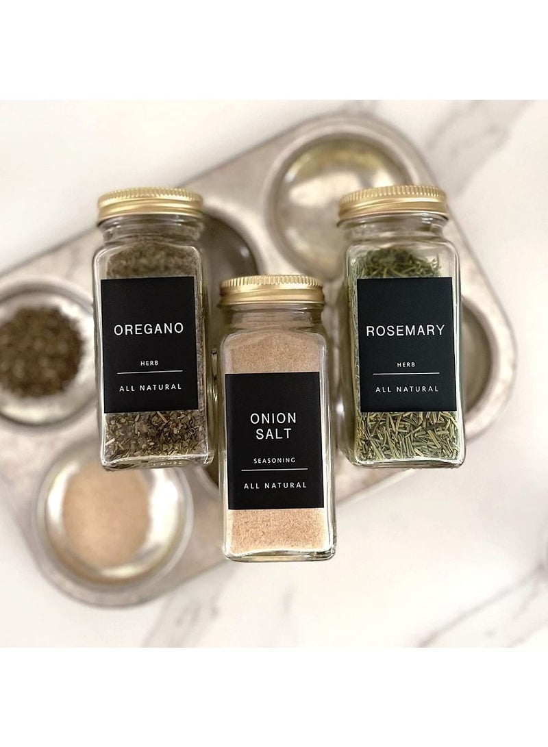 QUESERA 140 Spice Jar Labels: Minimalist Matte Black Sticker White Text. Waterproof Stickers. Organization for Jars Bottles Containers Bins - Image 3