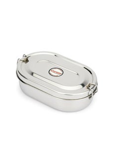 Expresso Expresso Steel Tiffin Box for Office | Stainless Steel Lunch Box, 600 ML with Inner Plate | Traditional Design Glossy Finish Steel Box in Silver  - Image 1