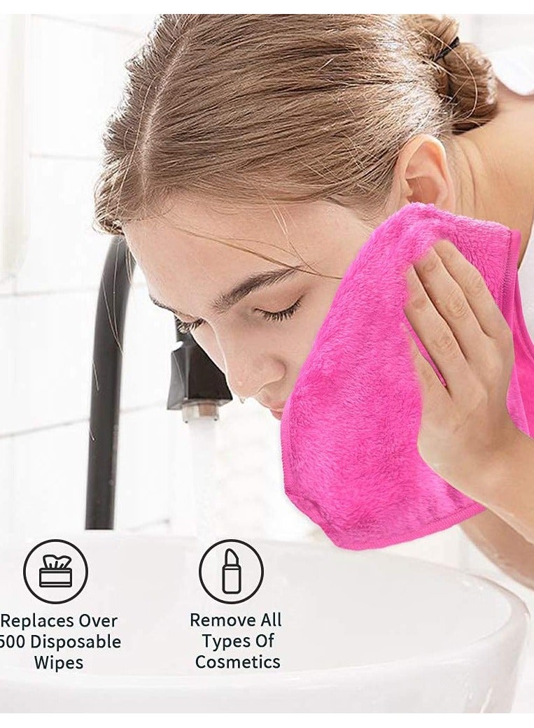 SYOSI Makeup Remover Cloths Microfiber Reusable Fast Drying Washcloth, Face Towels for Women (4 Count ) - Image 2