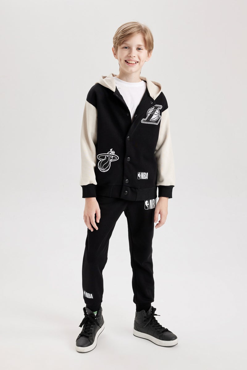 DeFacto Boy NBA Current Teams Hooded Snap Light Bomber Jacket  - Image 3