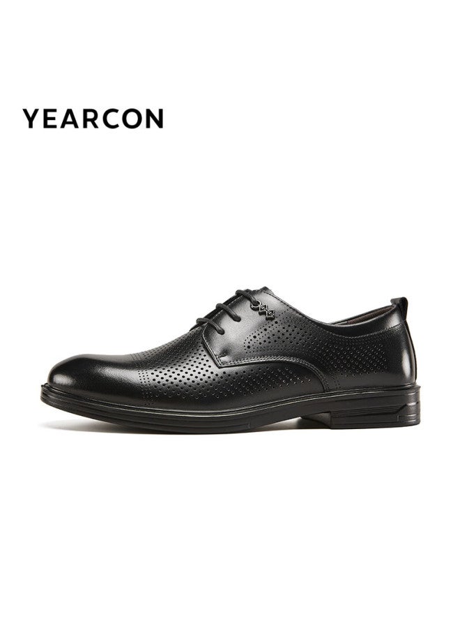 YEARCON Yierkang Men's Business Formal Shoes Men's Business Leather Shoes Fashion Punching Wedding Shoes 53449w Black 41 - Image 4