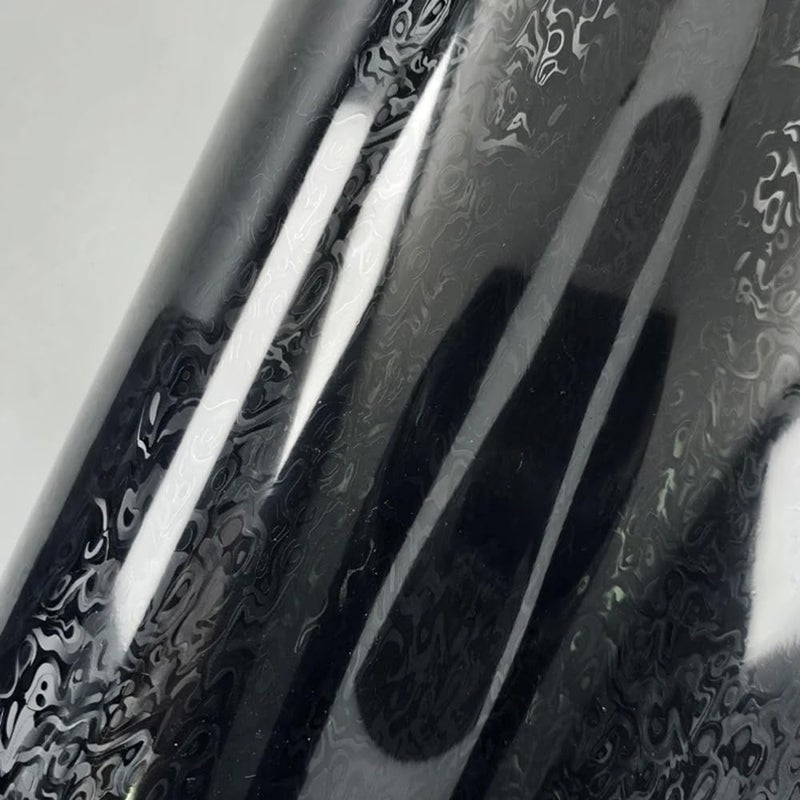 LZLRUN Cosmic Ghost Dynamic Hydrographic Car Vinyl Wrap Film, Forged Carbon Fiber DIY Body Color Change Decal Sticker (High Gloss Black, 1ft x 5ft) - Image 2