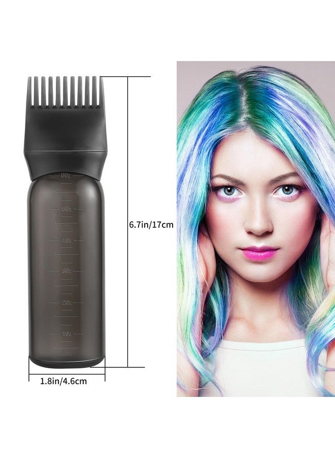 Pimoys 2 Pack Root Comb Applicator Bottle 6 Ounce Oil Applicator For Hair Dye, Black Hair Oiling Bottle Applicator Brush With Graduated Scale - Image 2