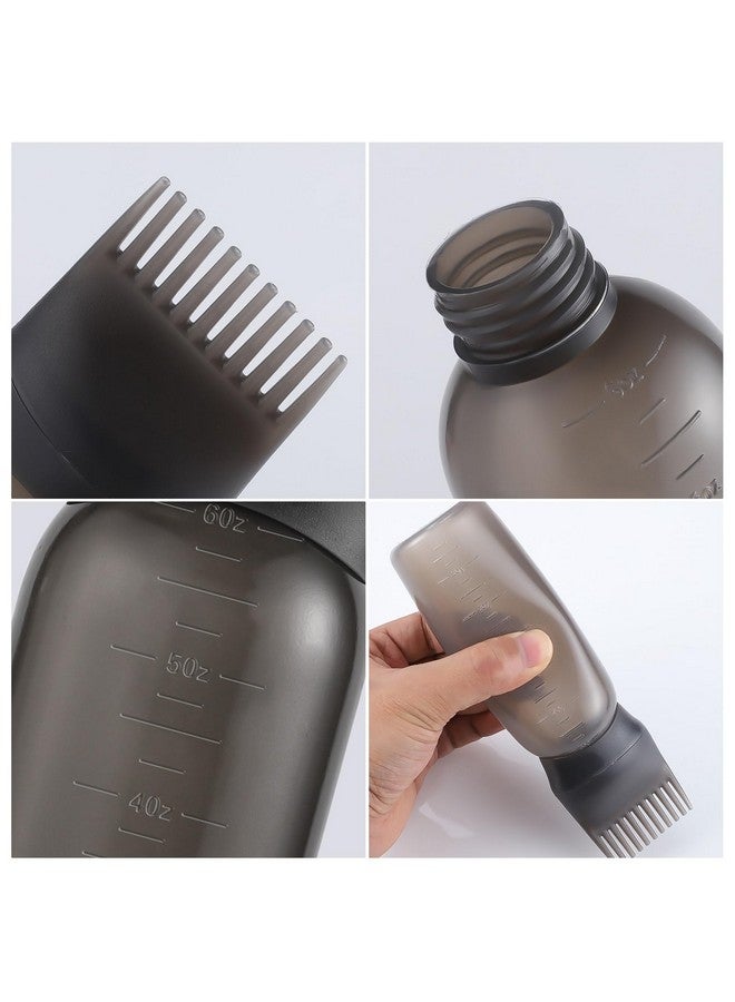 Pimoys 2 Pack Root Comb Applicator Bottle 6 Ounce Oil Applicator For Hair Dye, Black Hair Oiling Bottle Applicator Brush With Graduated Scale - Image 3