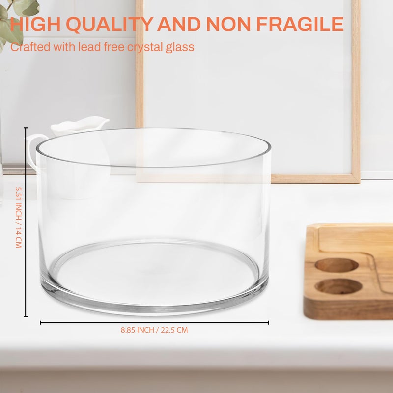 Prikoi 155oz Large Trifle Bowl with Lid, Modern Design Clear Glass for Salads, Dessert, Fruit, and Party Displays, 2025 Thickened Version - Image 3