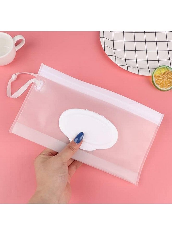 Jinshining 2Pcs White Baby Wipe Case Travel Holder Keeps Wipes Moist Set of Wet Diaper Wipes Holders Cases Portable Travel On The Go Refillable Dispenser Container Waterproof Wipe Container with Sealed Diapering - Image 5