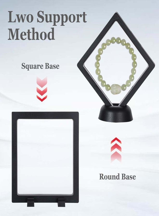 JOUTYFOR 12 Pcs 3D Floating Frame Display Case, Challenge Coin Display Stand Holder Frames Transparent PE Jewelry Storage Box Large Suspension Frames for AA Medallions, Medal, Medallion, Stamps (Black) - Image 4