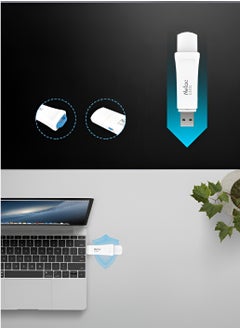 Netac 128GB USB Flash Drive, 3.0 USB Memory Stick Thumb Drive Jump Drive, Portable Write Protected USB Flash Drive, Durable ABS Housing Body U Drive, (128GB)  - Image 3