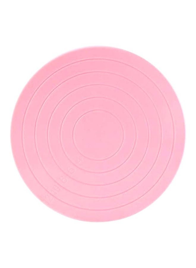 NIBEMINENT Rotating Cake Crepe Turntable Pink 14x1.5x14cm - Image 1