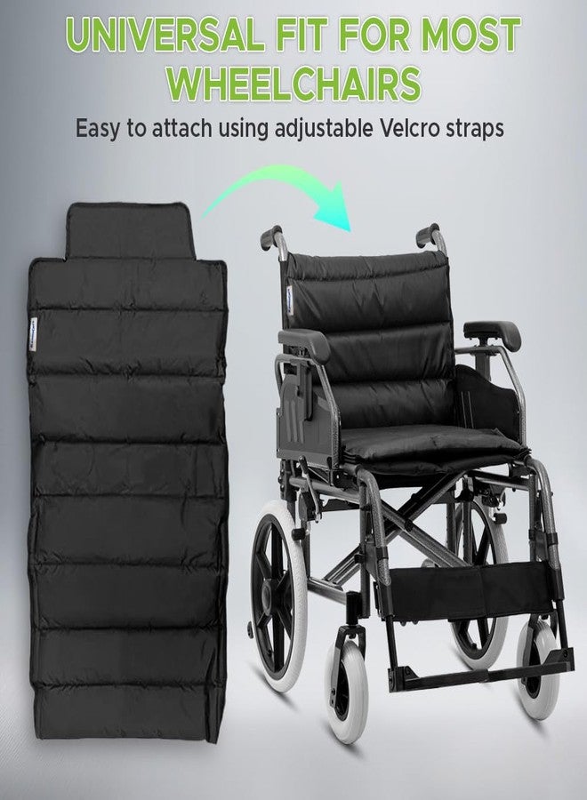 KosmoCare Wheelchair Cushion| Seat & Back Support Pad for Extra Comfort| Padded Upholstery with Adjustable Velcro Straps| Pressure Relief Cushion for Long Sitting| Washable & Lightweight| Black - Image 5