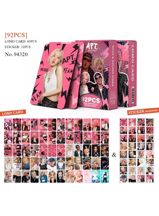 NIBEMINENT 92 Pcs Kpop ROSE APT Lomo Cards Card For Fans Collection Gifts - Image 1