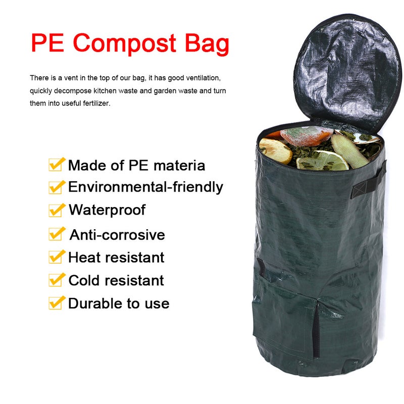 Organic Waste Kitchen Garden Yard Compost Bag Environmental PE Cloth Planter (35 x 60cm) - Image 3