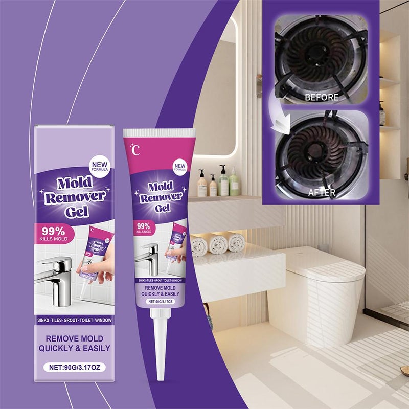 Mold Remover Gel: Powerful cleaning gel that penetrates deep into all surfaces, instantly removing mold stains from washing machines, bathrooms, and wall tiles. - Image 4