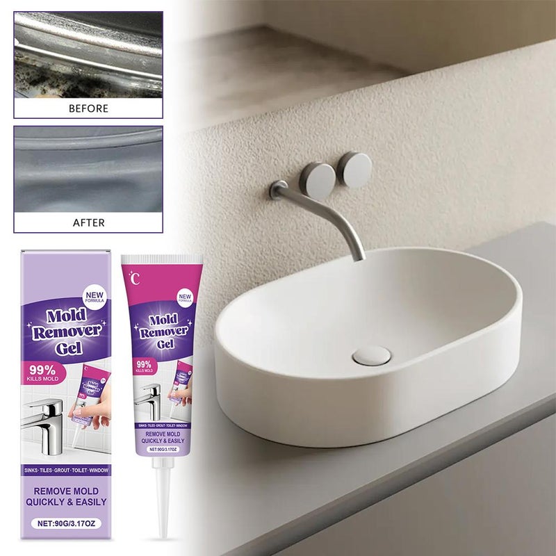 Mold Remover Gel: Powerful cleaning gel that penetrates deep into all surfaces, instantly removing mold stains from washing machines, bathrooms, and wall tiles. - Image 3