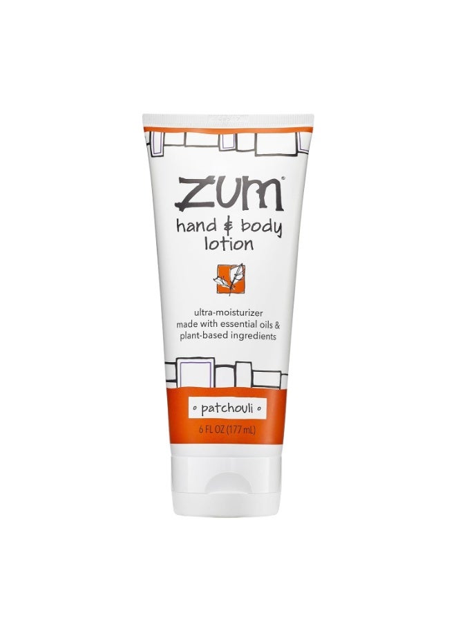 ZUM Zum Indigo Wild Hand & Body Lotion - Natural Hand Lotion for Dry Hands - Body Lotion for Women & Men - Body Moisturizers Include Shea Butter, Jojoba Oil & More - Patchouli Scent - 6 fl oz - Image 1