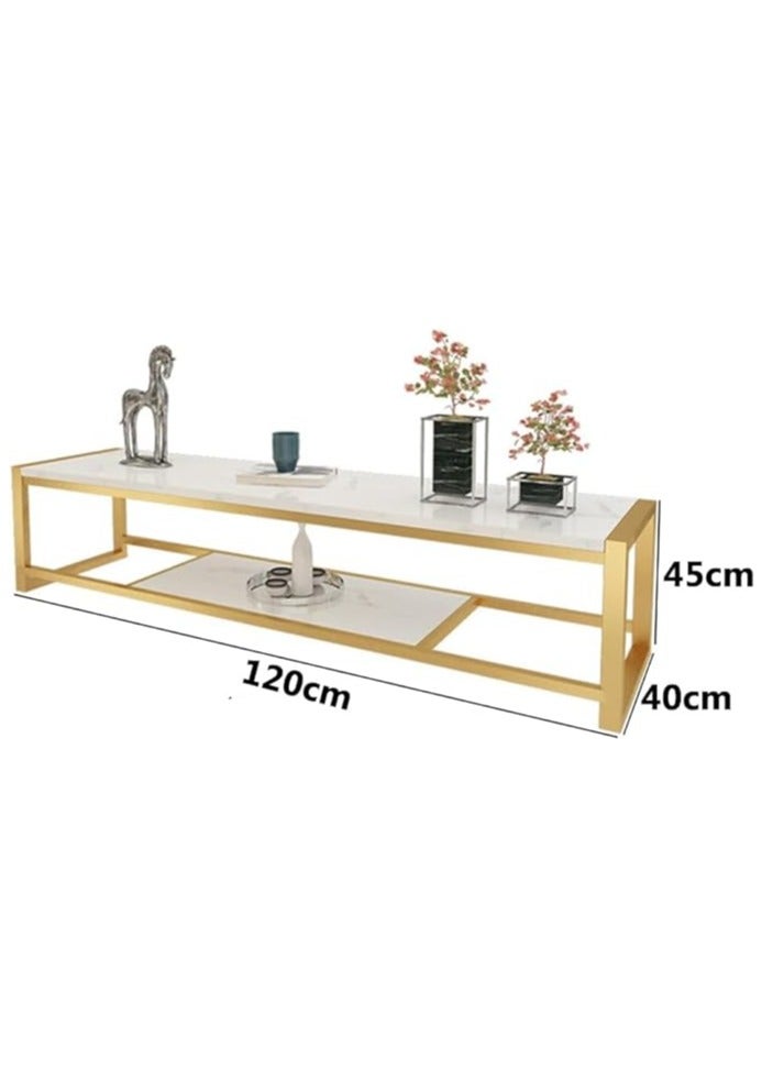 LINGWEI Metal and Marble TV Stand Modern Entertainment Center For Living Rooms and Offices Stylish Multifunctional Console Table with Gaming Console Storage - Image 5