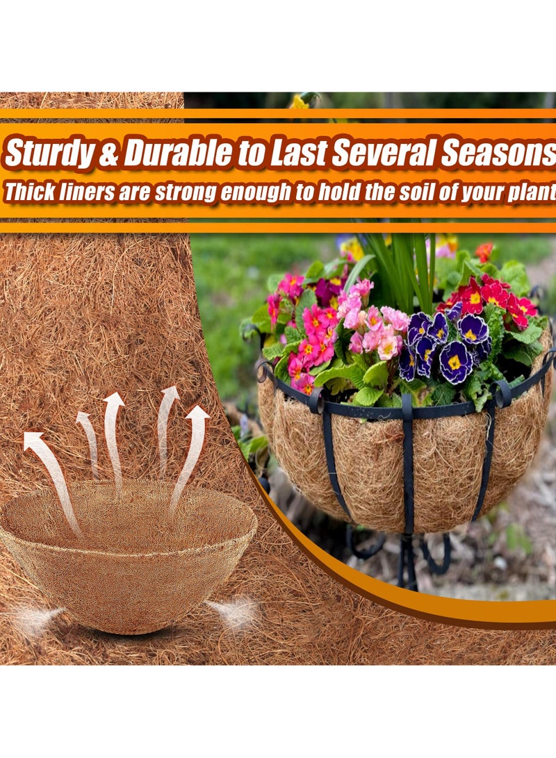 SOLARAE Coco Liners for Planters, 4 Pack 10 Inch Round Hanging Basket Liners, Coconut Fiber Liners Thick Coconut for Planters Flowers Garden, For Hanging Basket Flowers/Vegetables,  Planter In/Outdoors - Image 4