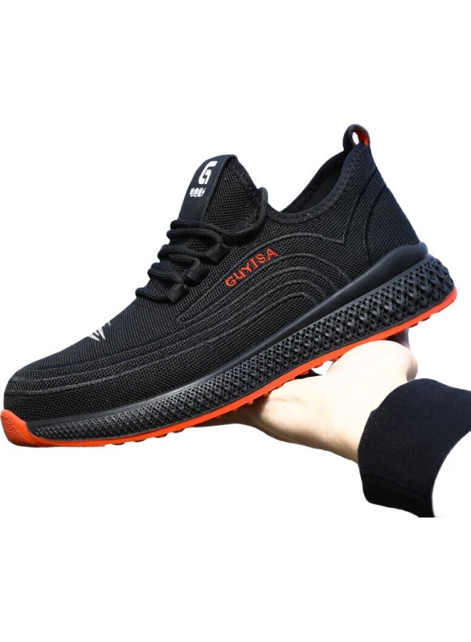 JUNBU أحذية أمان للرجال، كعب بلاستيكي معزول للكهربائيين، مقاومة للصدمات، مقاومة للثقب، أحذية عمل خفيفة الوزن وقابلة للتنفس 9156Kv مقاس 41 - Image 1