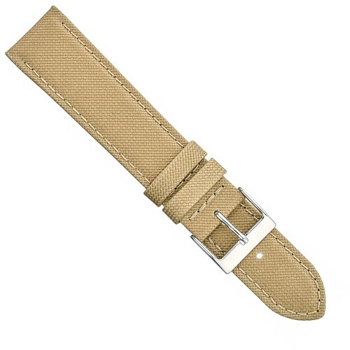 ALPINE INTERNATIONAL ALPINE Padded Vegan Leatherette Watch Strap - Beige Leather Free Watch Band - 20MM Quick-Release Replacement Watch Strap - Eco-Friendly Bands for Women & Men - Compatible with Regular & Smart watches - Image 1