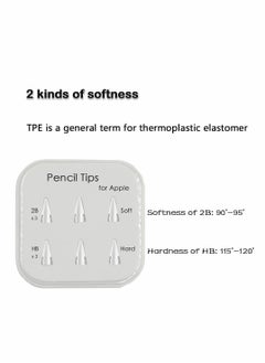Y&D Pencil Tips for Apple Pencil, Compatible with 2nd Gen and 1st Gen, Soft Hard, Double Layered Tip 6 Pack  - Image 2