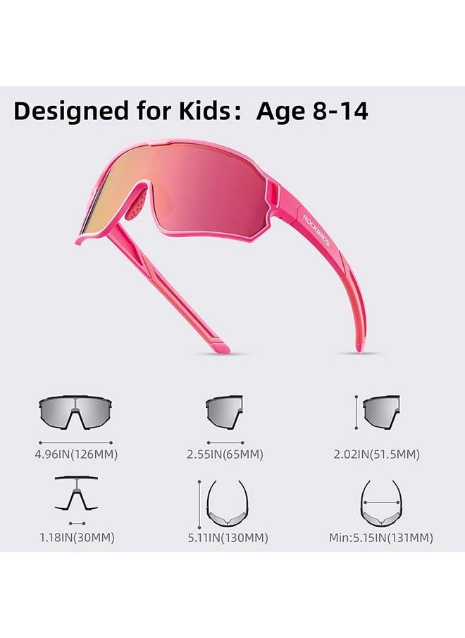 Rockbros ROCKBROS Kids Polarized Sunglasses Cycling Glasses Sport Sunglasses UV400 Protection for Youth Boys Girls Age 8-14  - Image 3
