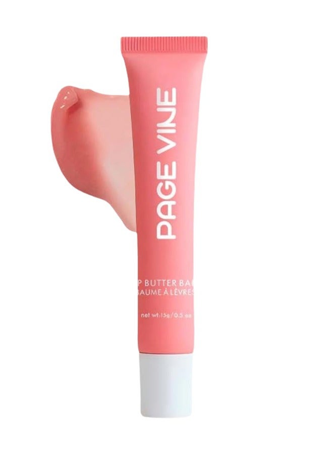 PAGE VINE Lip Butter Balm - Lip Conditioning Lip Mask and Lip Balm for Instant Moisture, Shine and Hydration - Sheer-Tinted, Soothing Lip Care #01 - Image 1