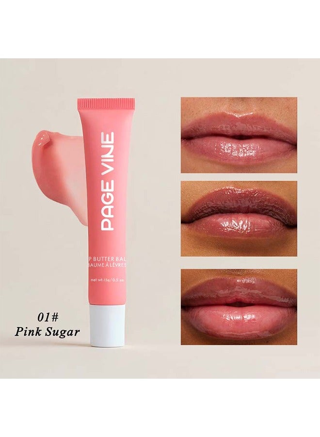 PAGE VINE Lip Butter Balm - Lip Conditioning Lip Mask and Lip Balm for Instant Moisture, Shine and Hydration - Sheer-Tinted, Soothing Lip Care #01 - Image 2