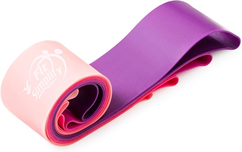 Fit Simplify Resistance Loop Exercise Bands with Instruction Guide and Carry Bag, Set of 5 - Image 3