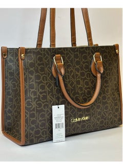 Calvin Klein Brown Leather Tote Bag For Women