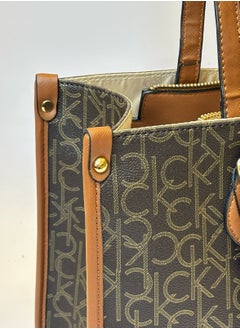 CALVIN KLEIN JEANS PLUS Calvin Klein Brown Leather Tote Bag For Women  - Image 3