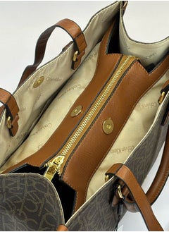 CALVIN KLEIN JEANS PLUS Calvin Klein Brown Leather Tote Bag For Women  - Image 5