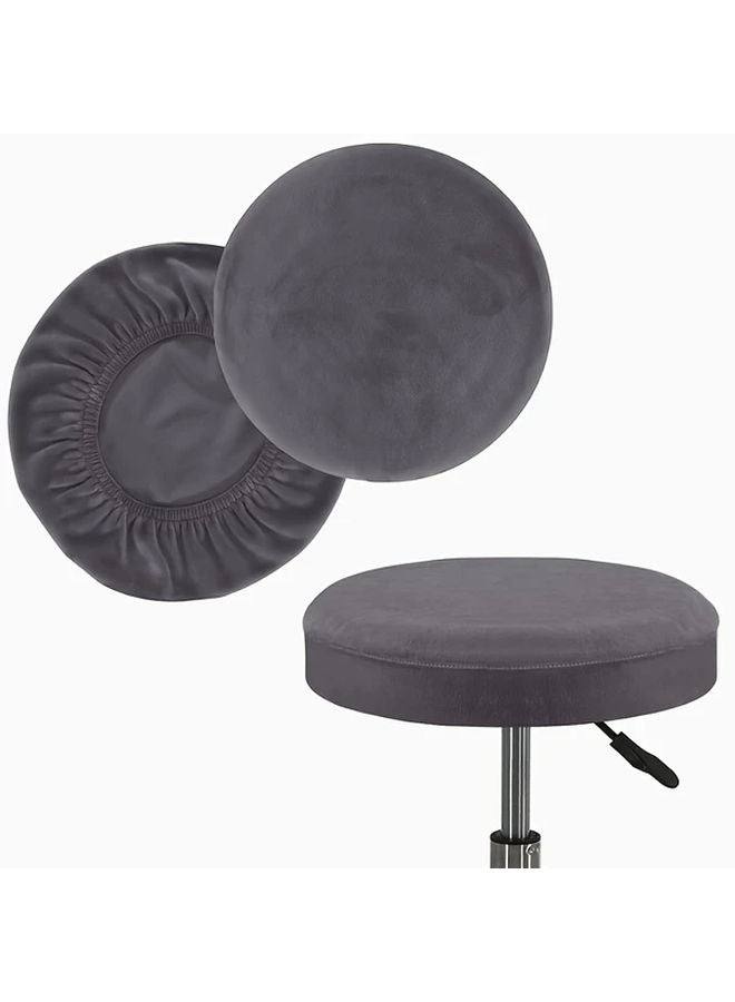 Yellow Round Stool Cushion Cover Easy Clean Elastic Fit Machine Washable Home Decor - Image 2