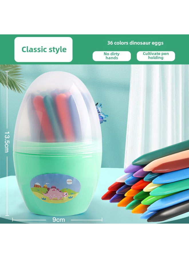 mriya Children's Non-dirty Hand Crayon 36 Color Triangle Plastic Wax Brush Kindergarten Painting Oil Painting Stick Color Brush Washable - Image 1