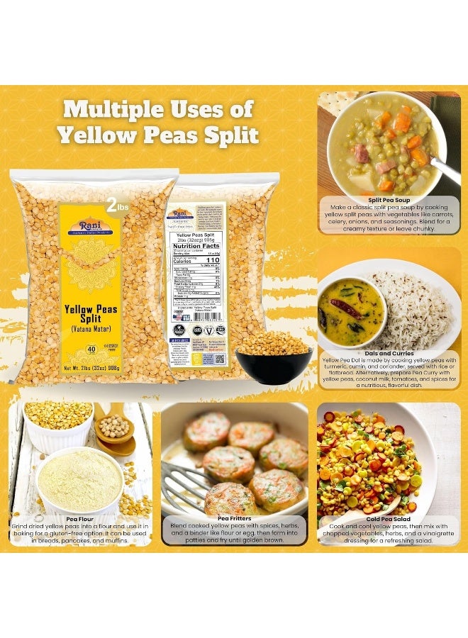 Rani Brand Authentic Indian Products فول راني الأصفر المنقسم (فطنة مطر) - 2 رطل - Image 3