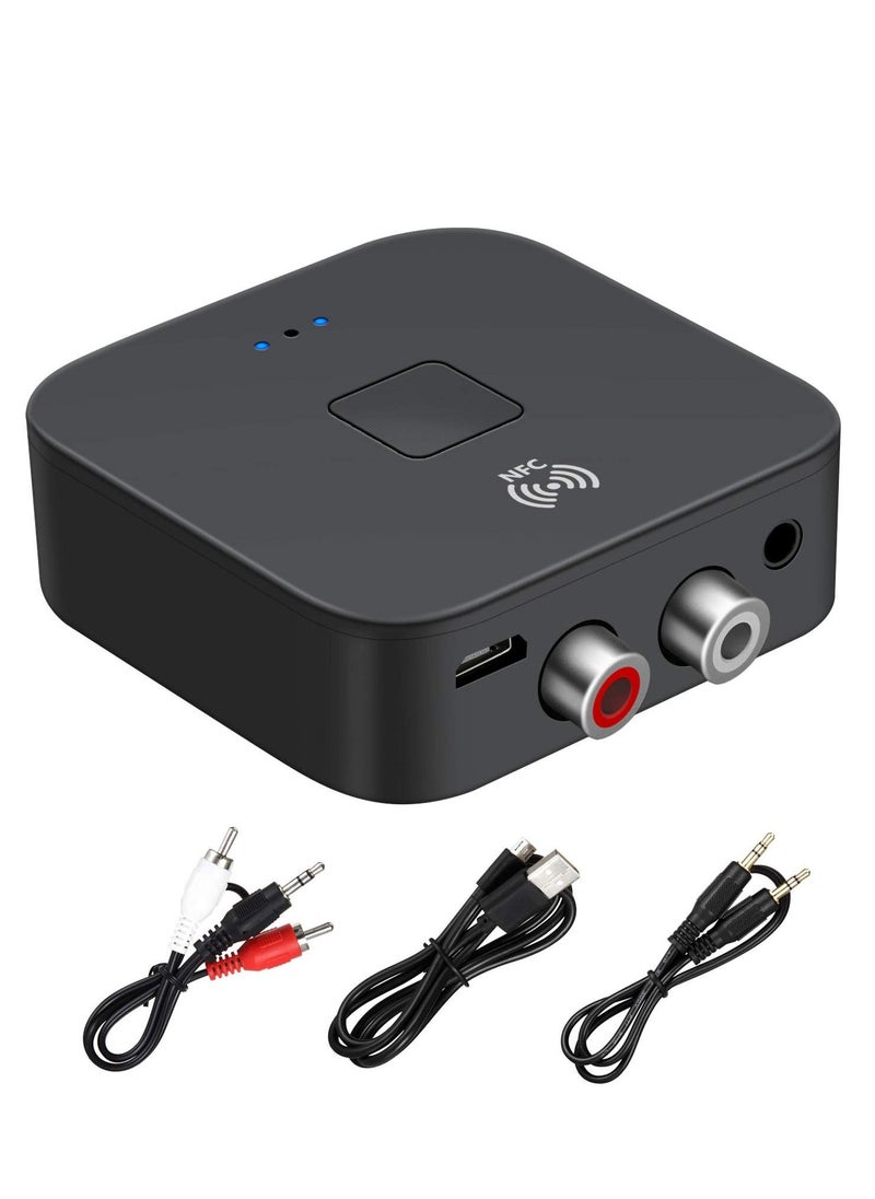 Generic - Bluetooth 5.0 Audio Receiver Adapter, NFC Wireless Bluetooth Extender 3.5Mm AUX or RCA Input Speaker, Bluetooth Audio Adapter for Music Streaming Audio Systems, Car and Home Stereo Theater Systems - Image 1
