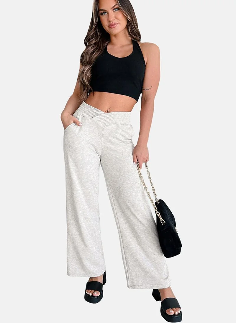 يونيكي Grey Plain Casual Trousers