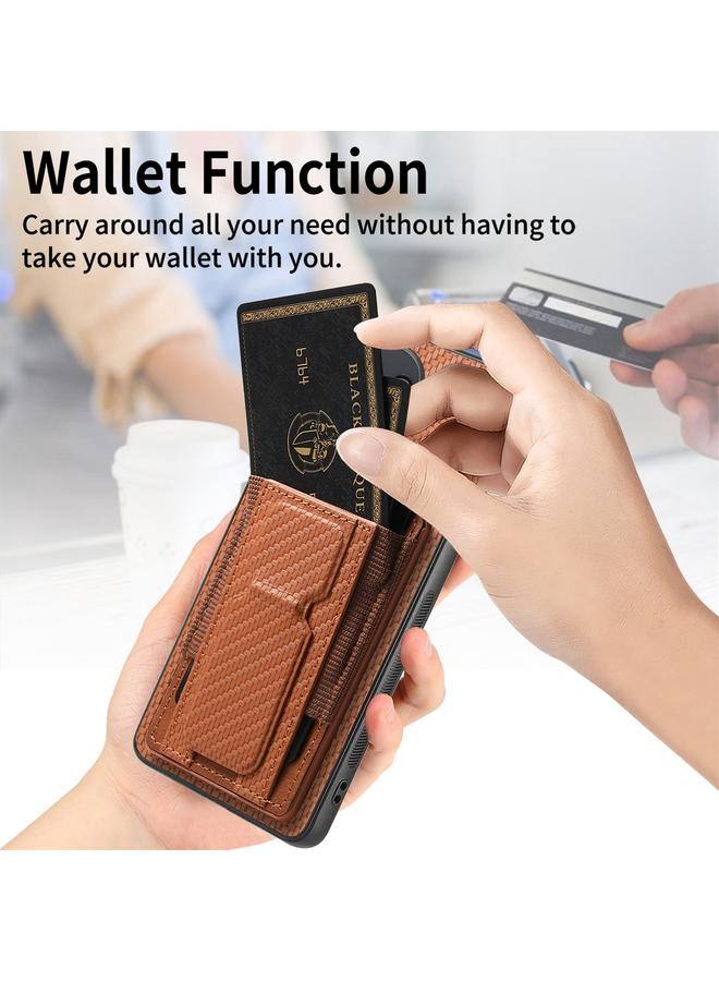 إيروريكس جراب هاتف Xiaomi Mi 11 مصنوع من ألياف الكربون قابل للطي وحقيبة بطاقات مرنة - Image 4